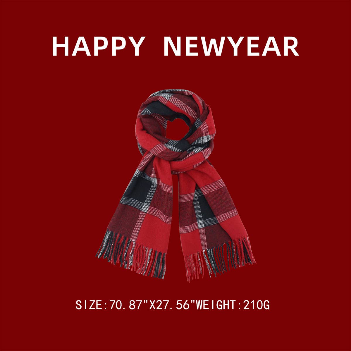 2024 NEW RED THICK WARM HIGH-END SCARF_CWASC1109