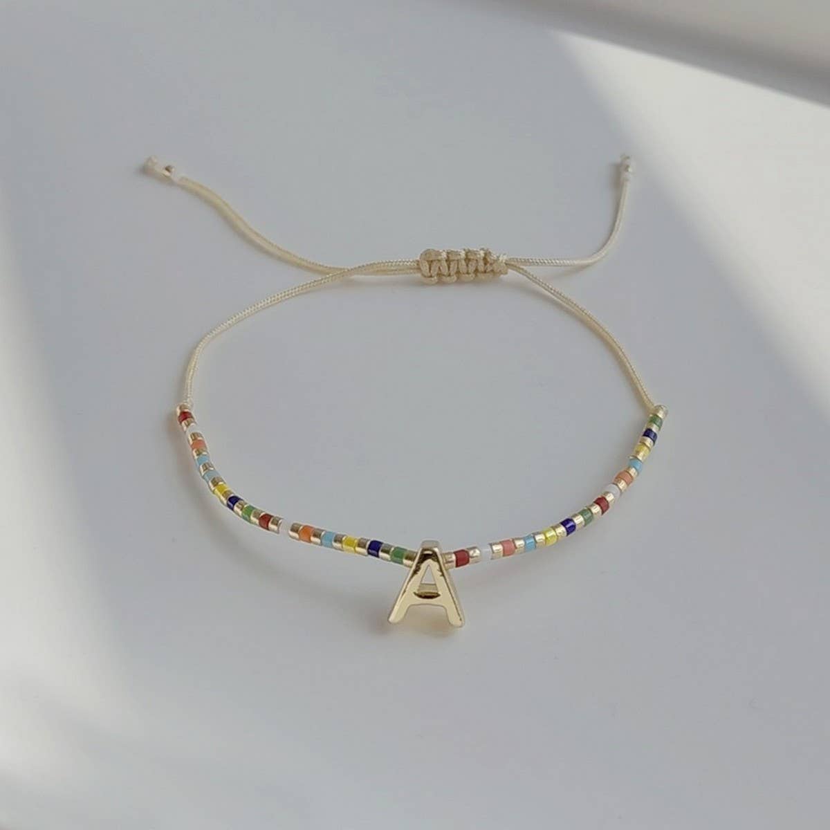 CWAJE4567_BOHEMIAN ADJUSTABLE GOLD LETTER BRACELET