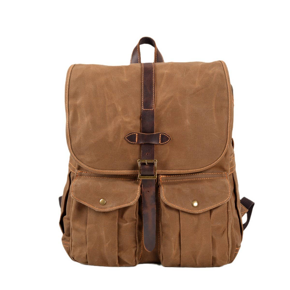 Waterproof Waxed Canvas Hiking Laptop Backpack_CWAB5541