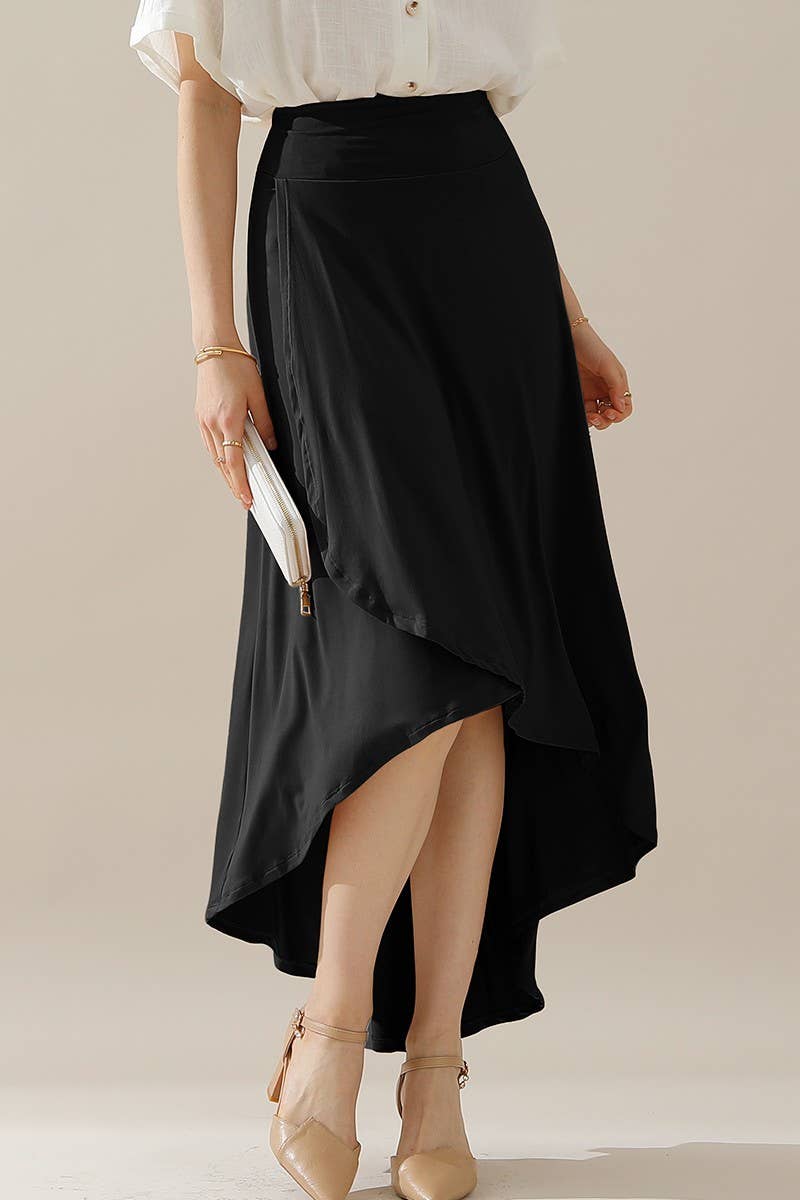CWBLS127-P_PLUSSIZE OVERLAP HI-LOW MAXI SKIRT WITH FLARE HEM