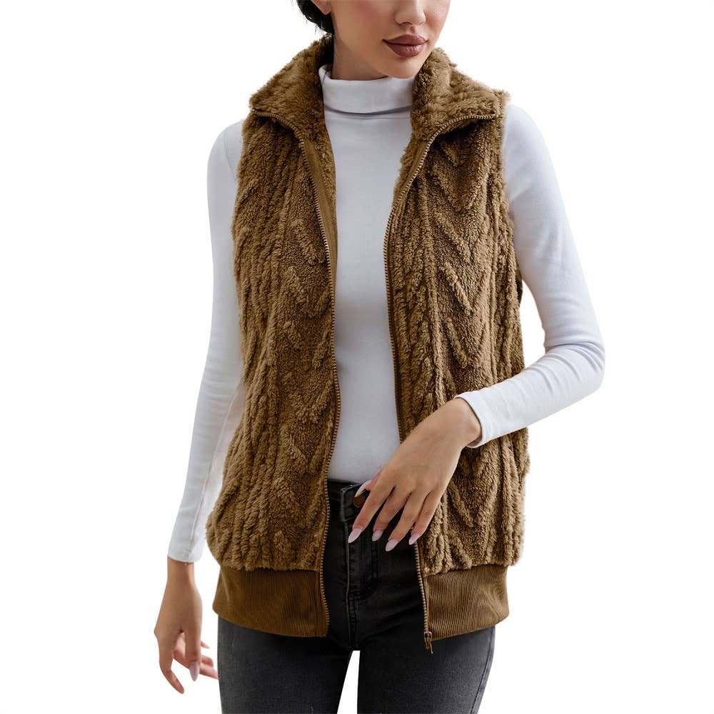 EXTRA JACQUARD FLEECE DOUBLE-SIDED WAISTCOAT