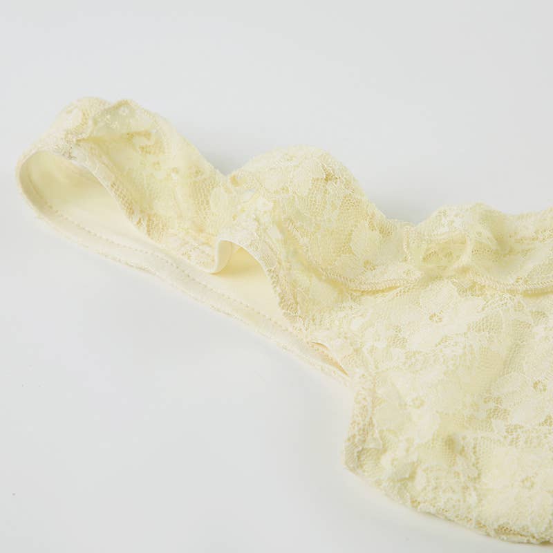 Sexy ruffled V-neck lace halter short dress