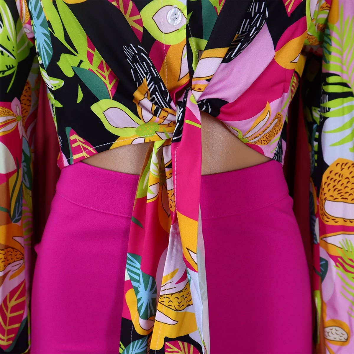 PRINTED SHIRT TOP WIDE-LEG PANTS TWO-PIECE SET_CWSTB1143