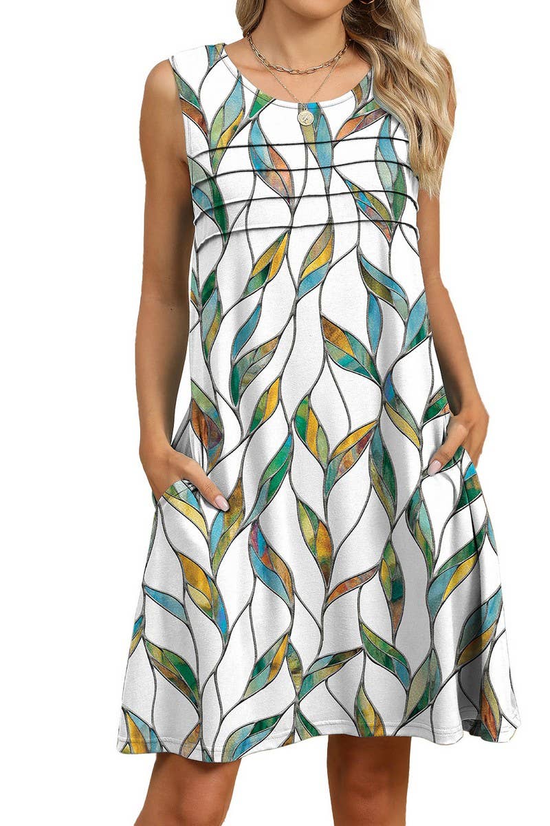 CWDSD7406_SPRING AND SUMMER CASUAL LOOSE POCKET DRESS