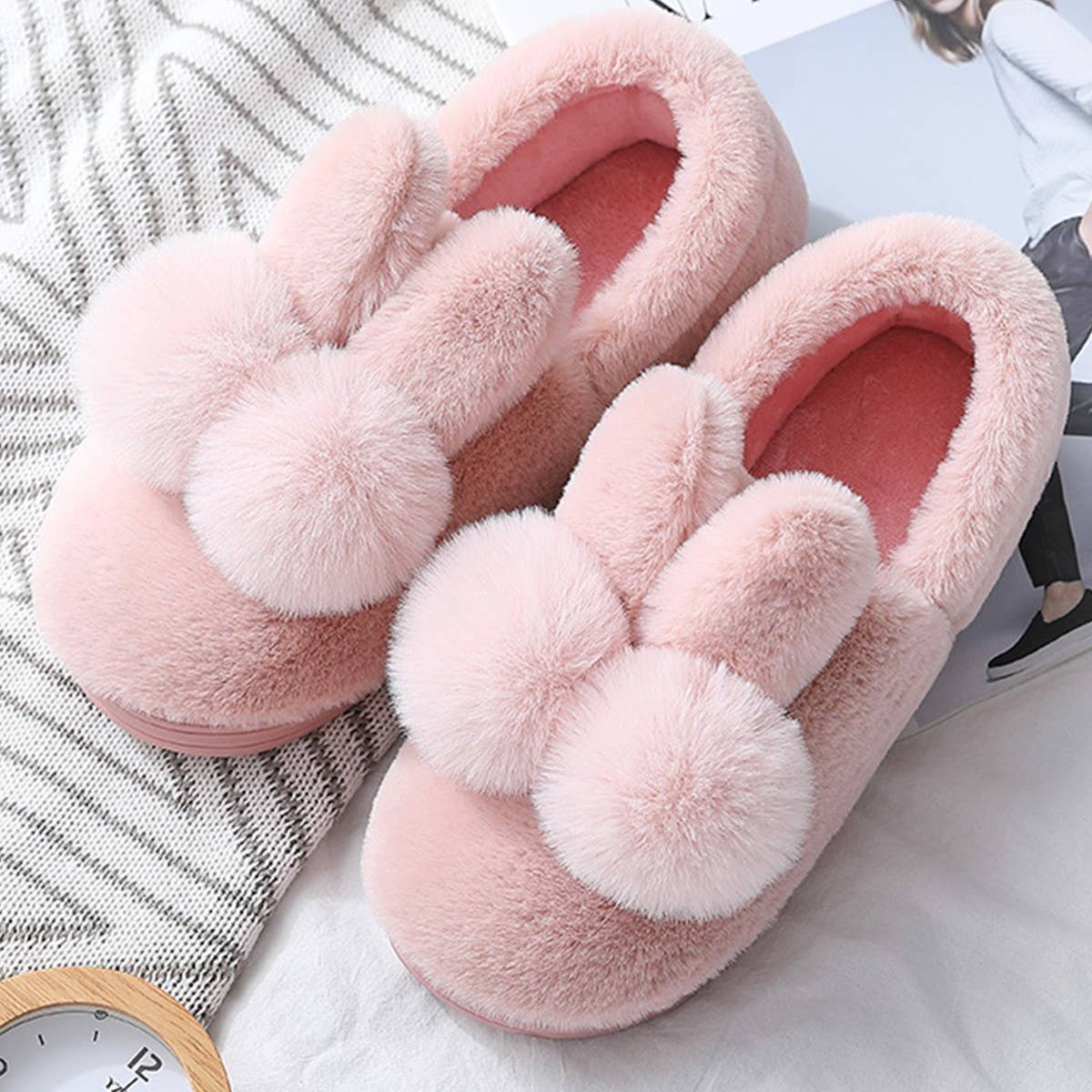 CUTE CARTOON ANIMAL  WARM FLEECE HOUSE SLIPPERS