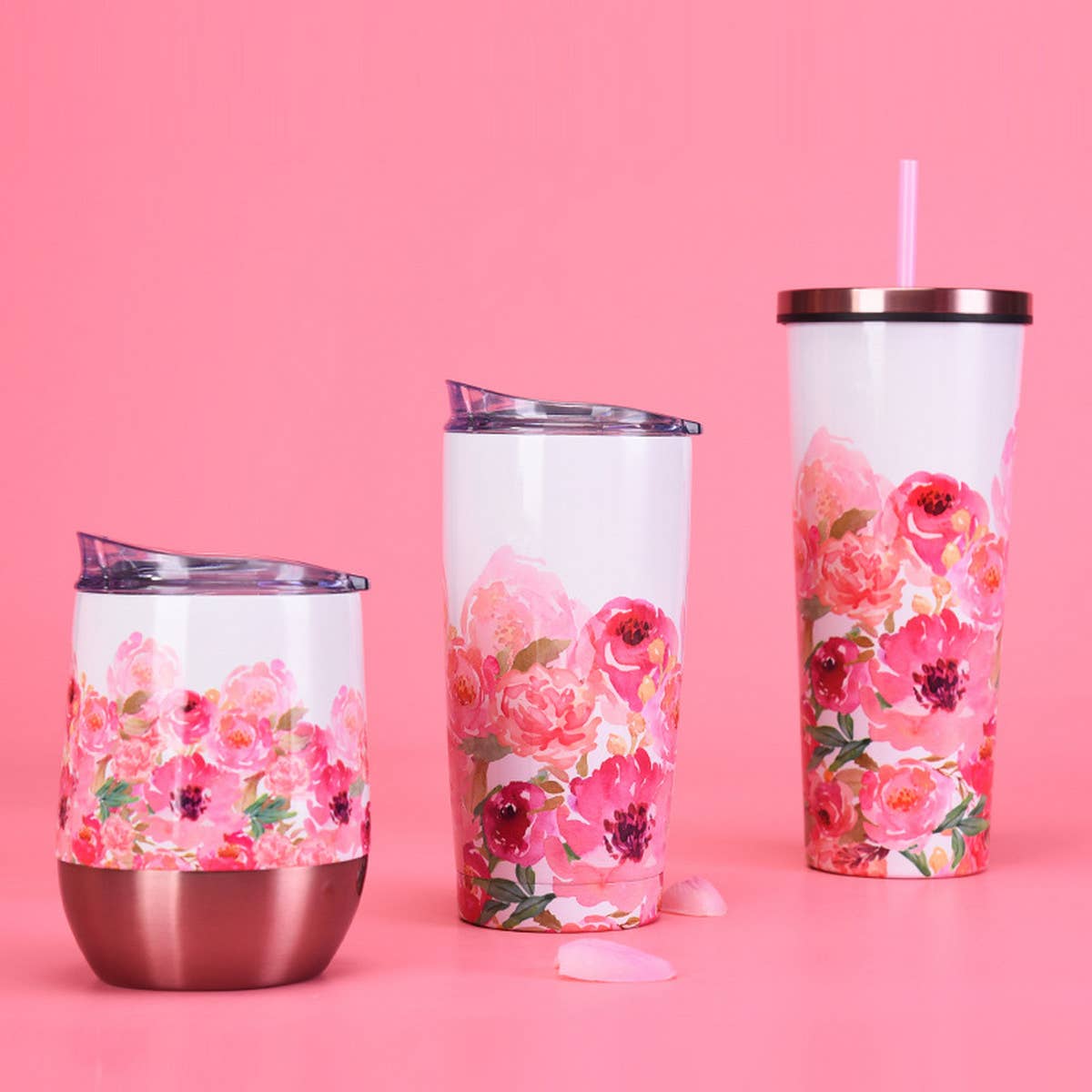 FASHIONABLE PRINTED STRAW THERMOS CUP