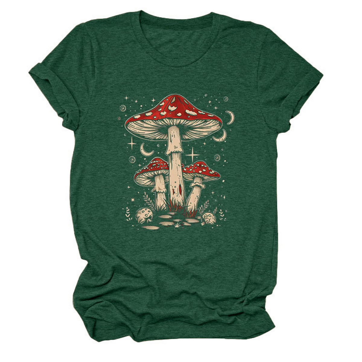 Playful Red Mushroom Print Women's Base Tee_CWTTS1510