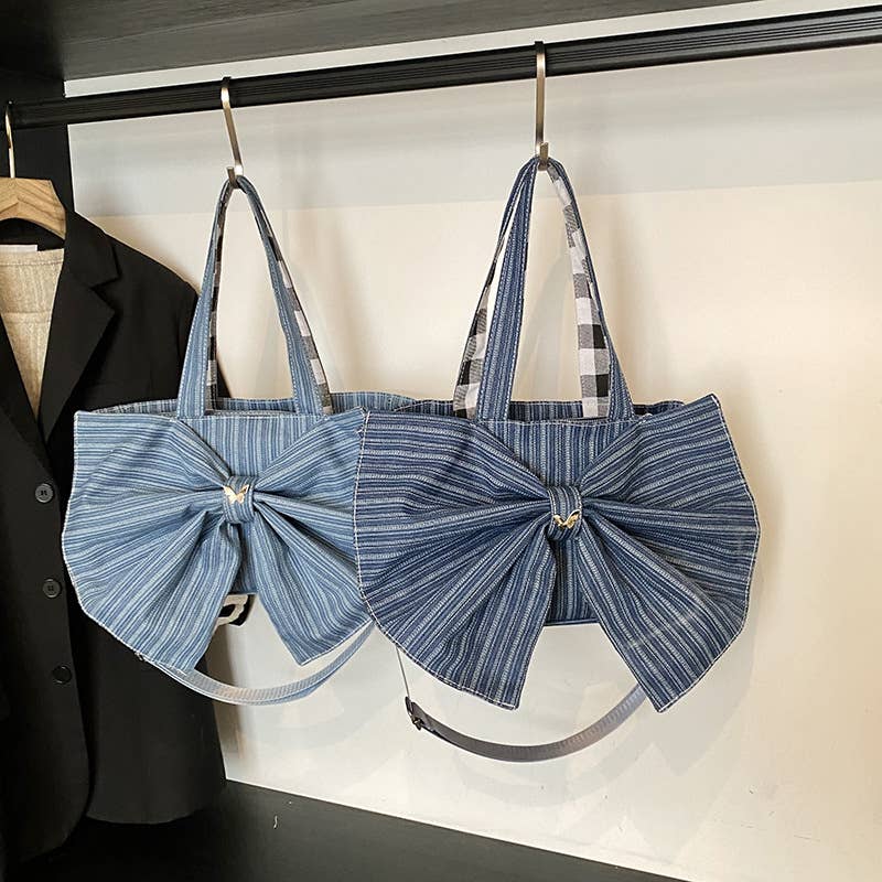 Single-shoulder bow school-style bag