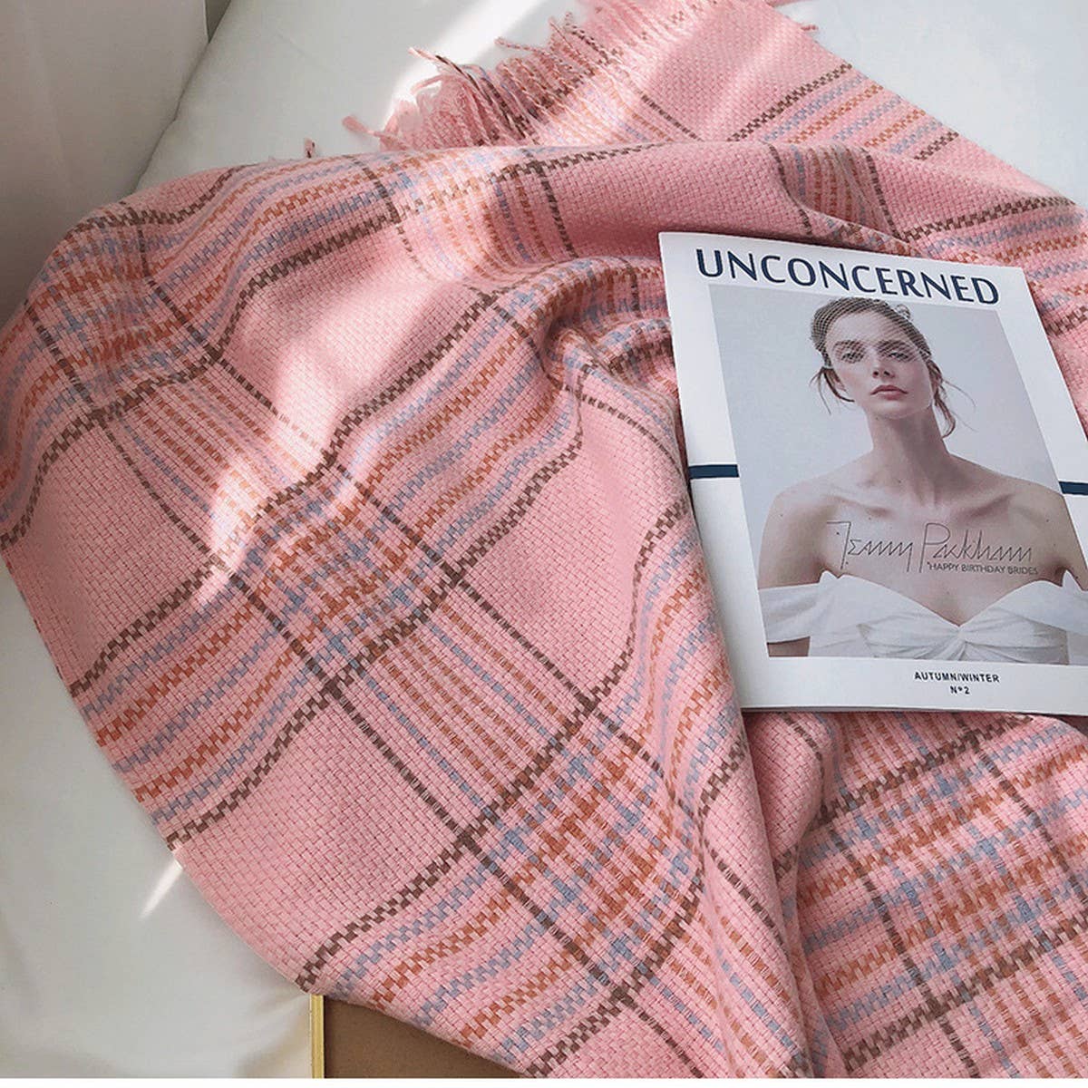 Plaid Faux Cashmere Scarf ??Thick Warm Winter Wrap_CWASC1453