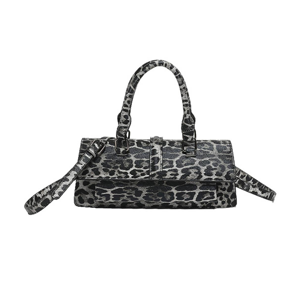 Fashionable leopard print crossbody handbag