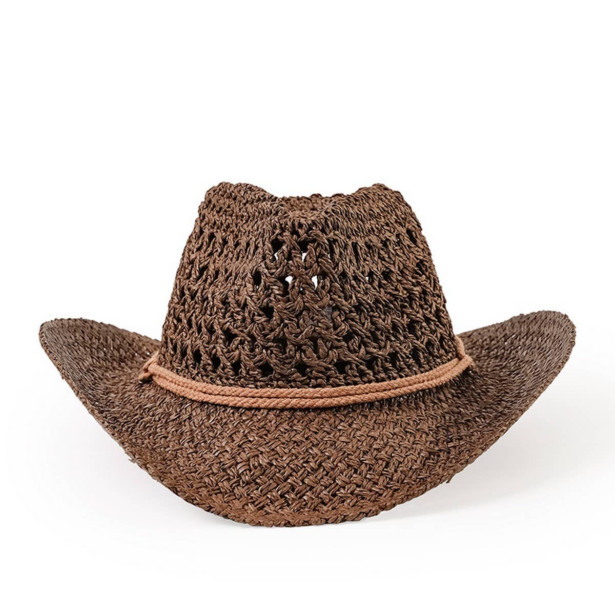 Retro flat top sunshade woven straw hat for women_CWAH3397