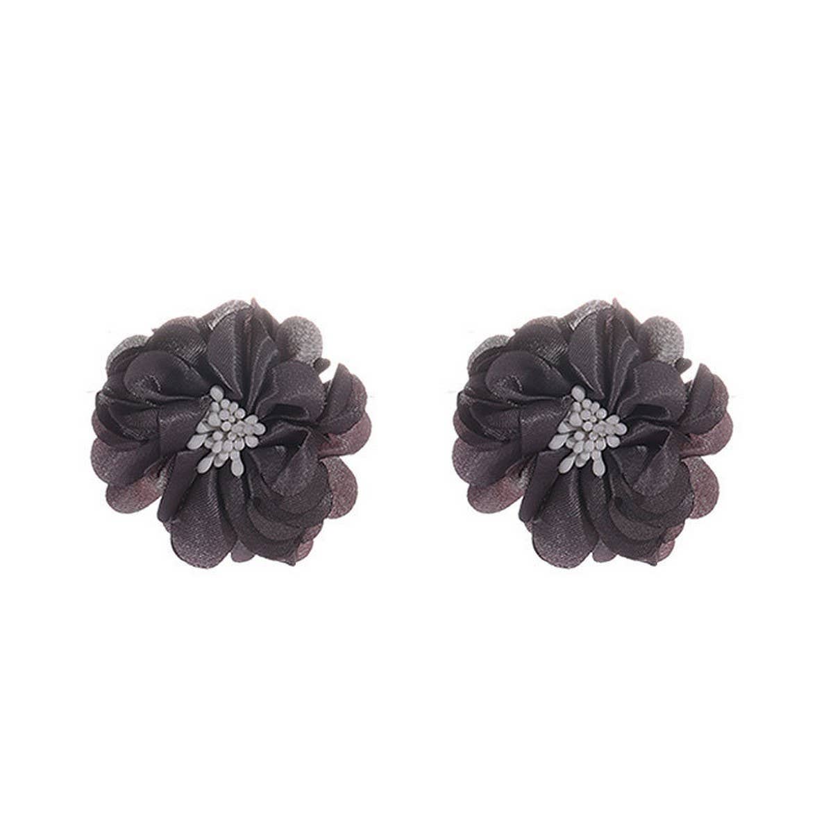 Handmade Fabric Flower Stud Earrings ? Minimalist