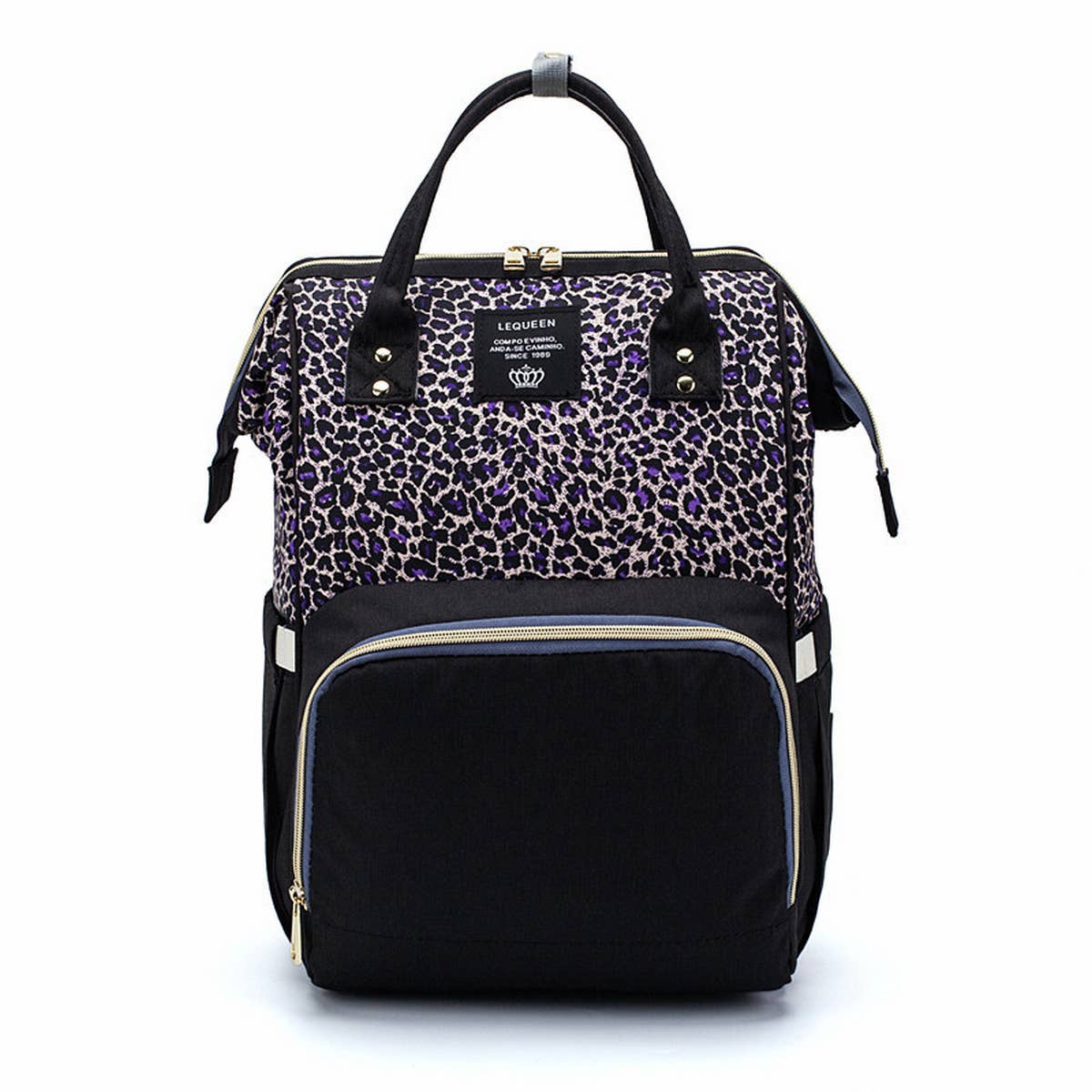 MULTIFUNCTIONAL LEOPARD PRINT MOTHER AND BABY BAG_CWAB2222