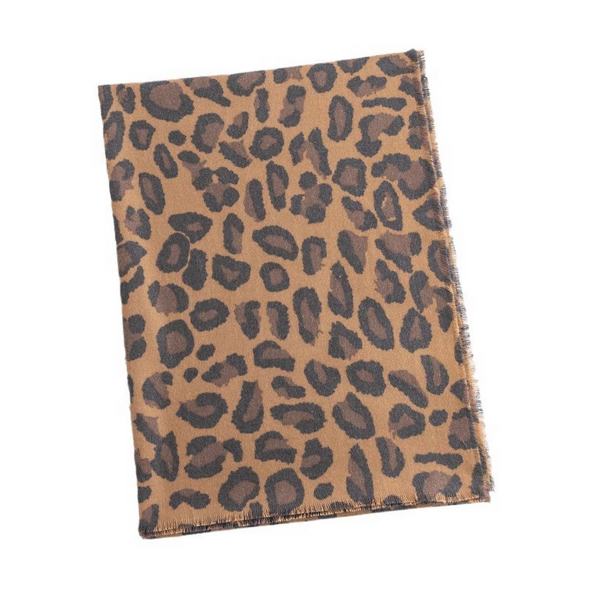 Leopard Print Scarf - Soft Tassel Wrap for Women