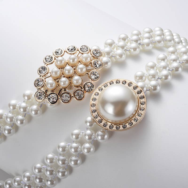 High-end princess-style pearl waist chain