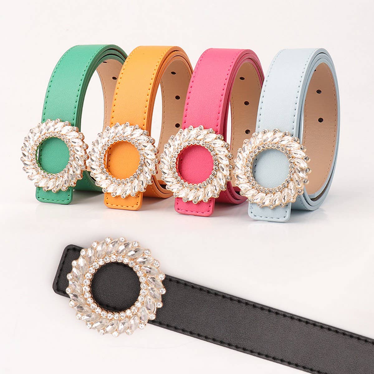 CLASSIC RHINESTONE BUCKLE BELTS FOR WOMEN_CWABE0390