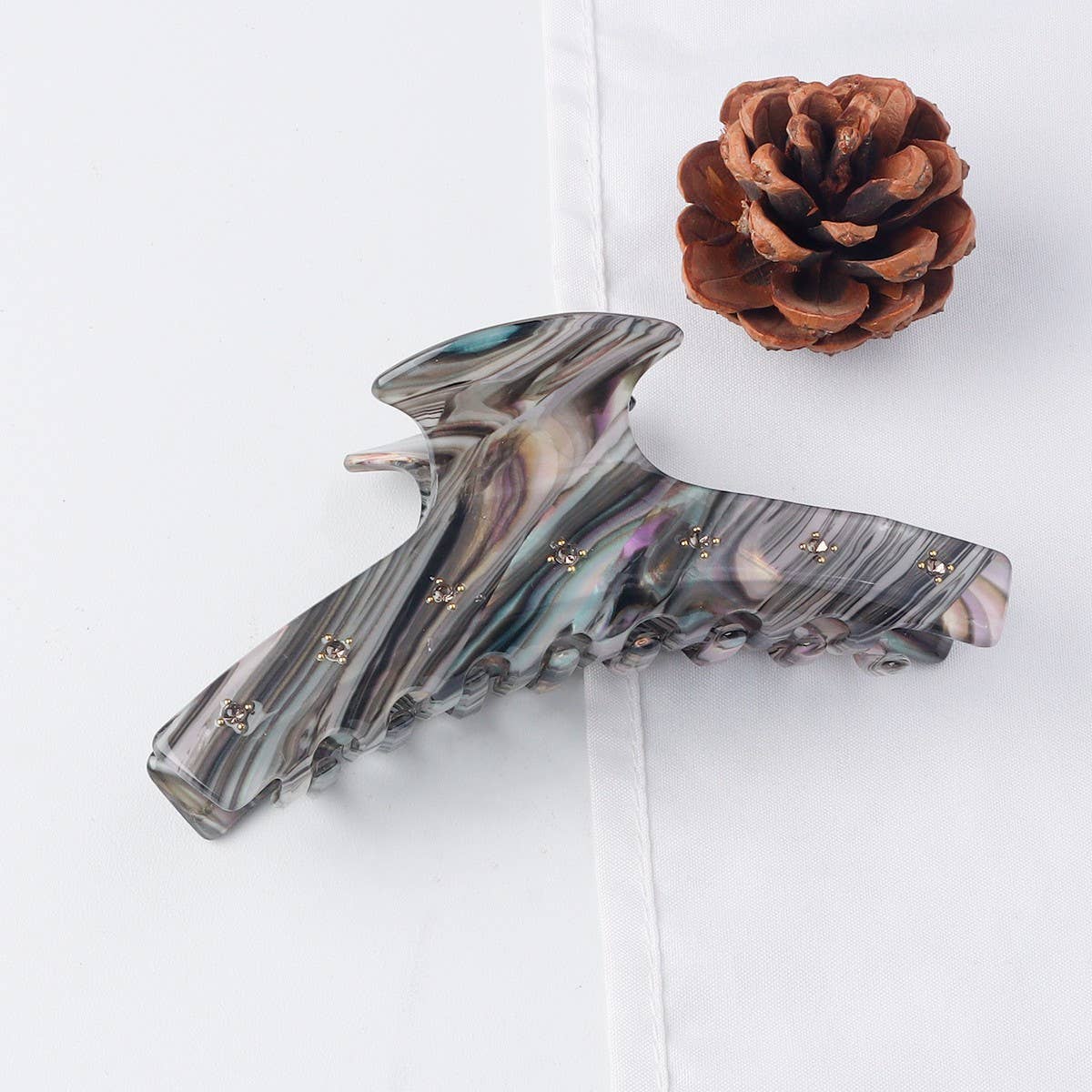 CWAHA1411_MARBLE LARGE HAIR CLAW CLIP