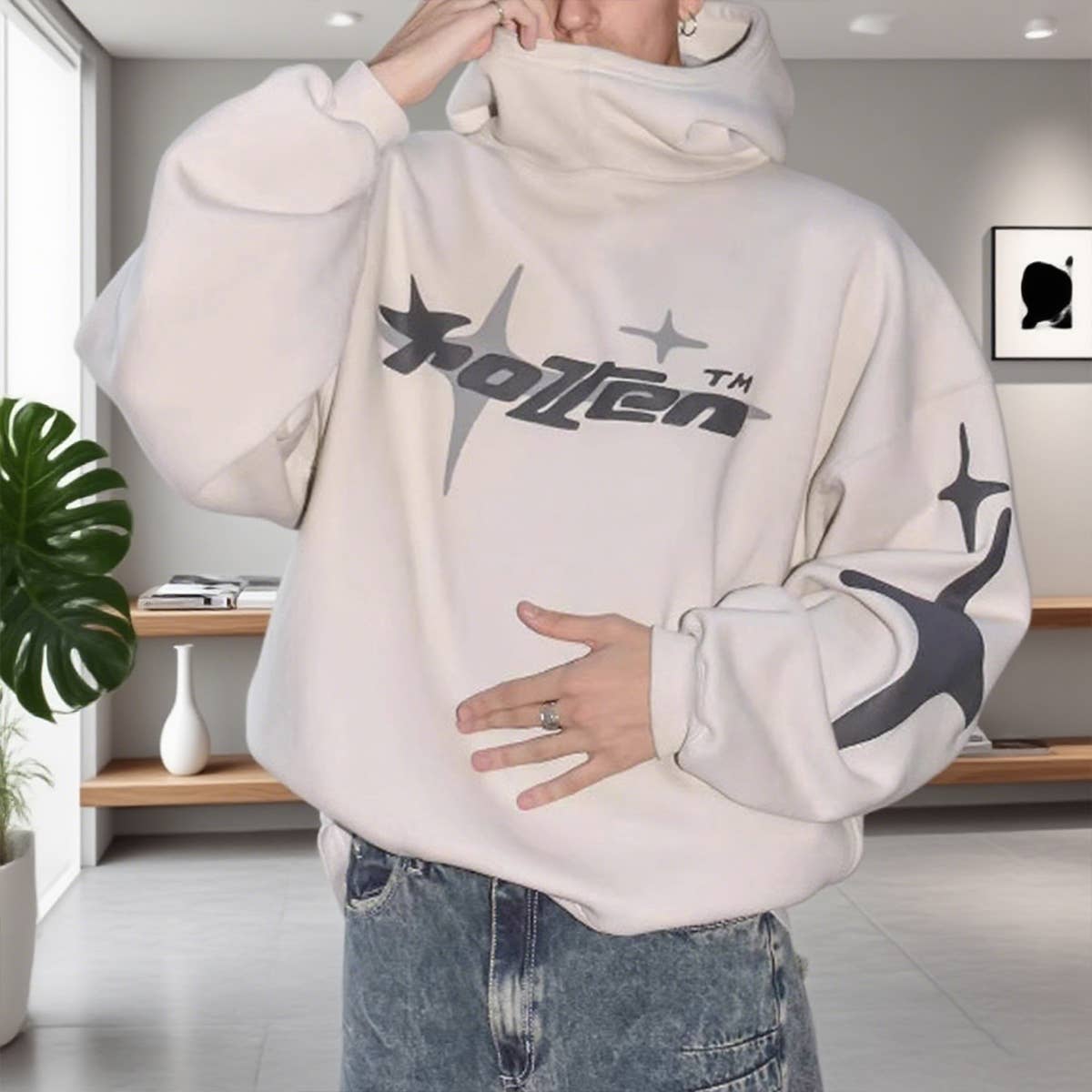 Hip-hop Y2K lettered loose hoodie