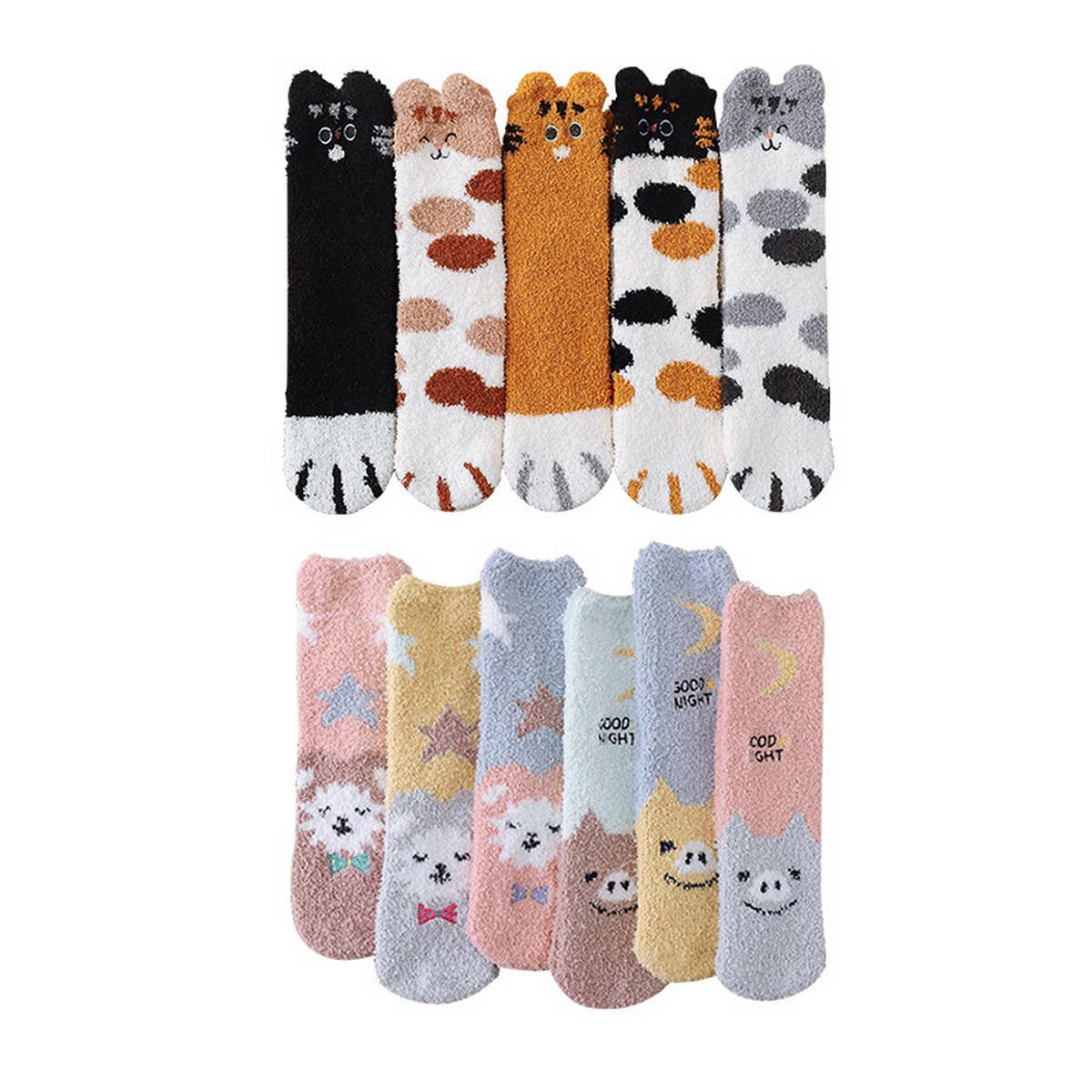 WARM FLEECE CARTOON MID-CALF SOCKS