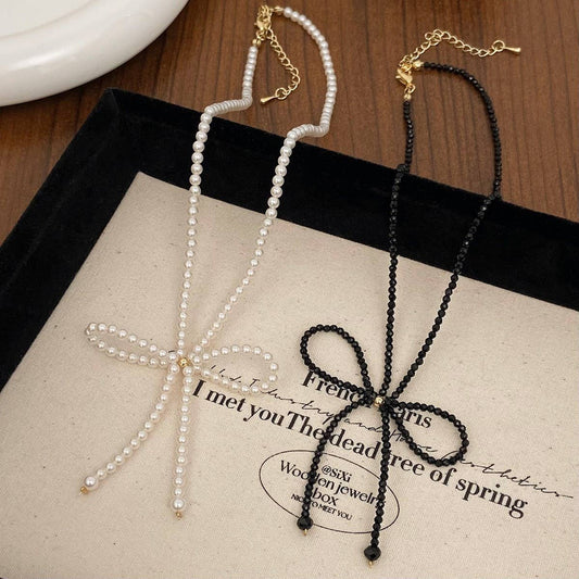 VERSATILE AND HIGH-END SWEET STYLE BOW NECKLACE