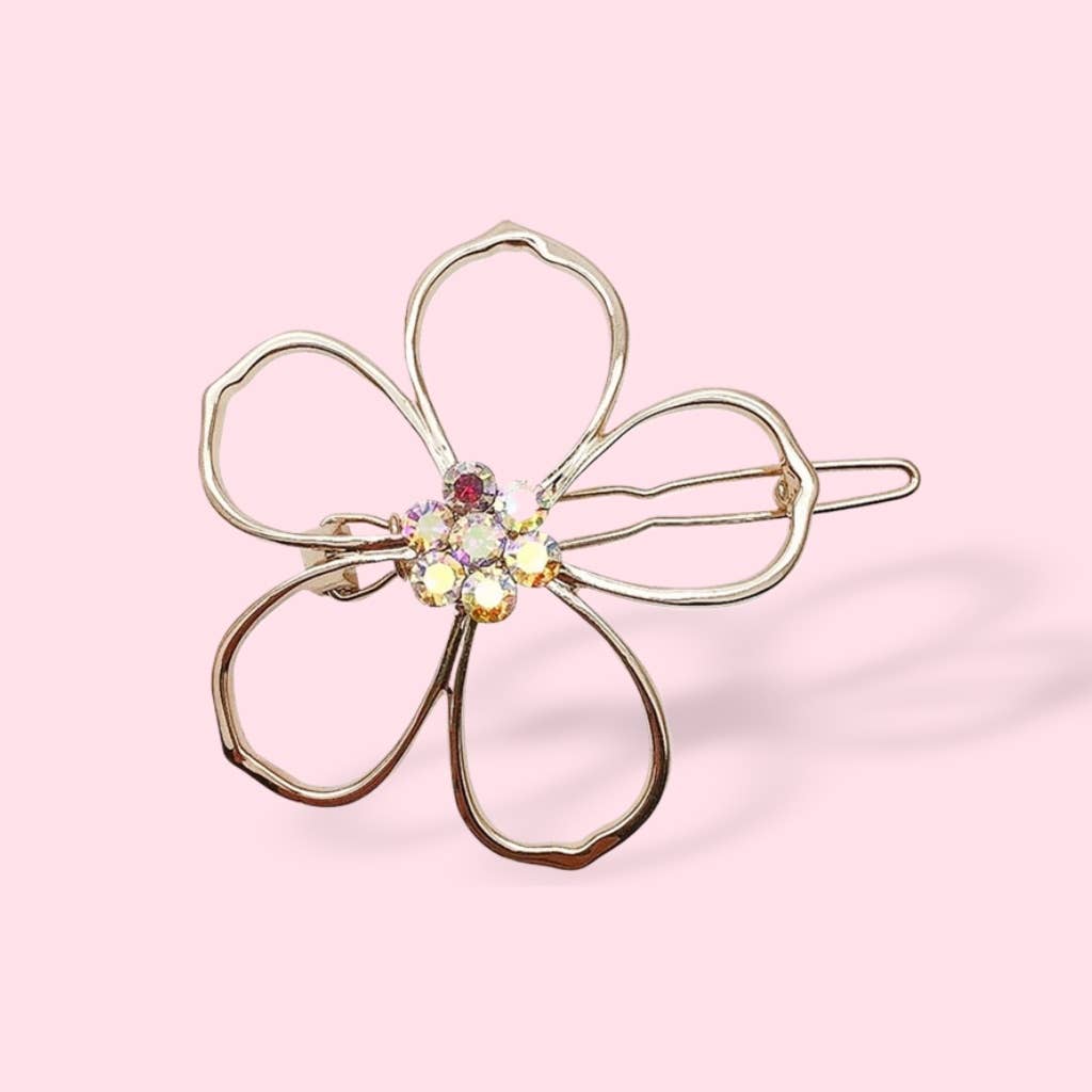 Floral Side Hair Clip for Girls, Simple & Elegant