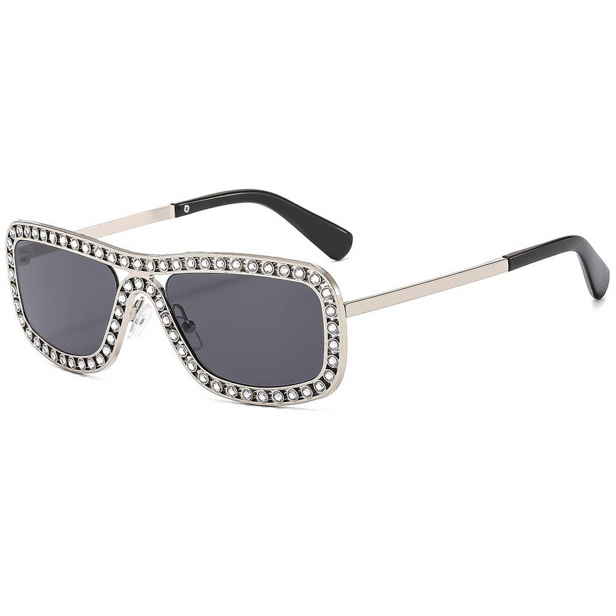 Modern Luxe Rhinestone Metal Sunglasses for Women