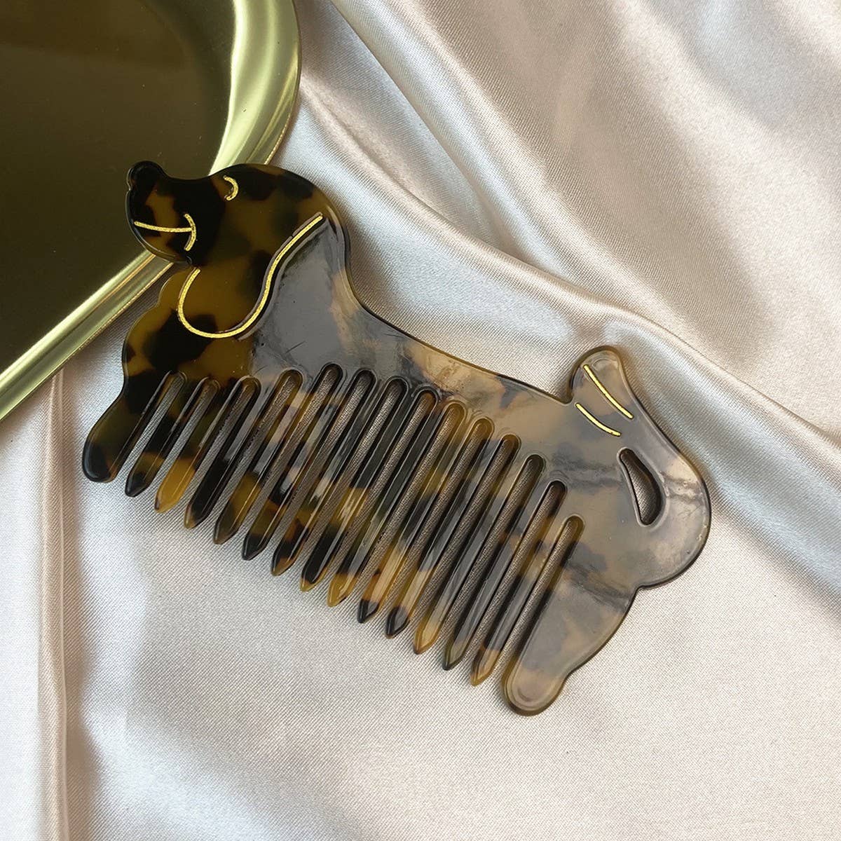 Cute Dog Acetate Wide Tooth Comb Portable Hair Tool