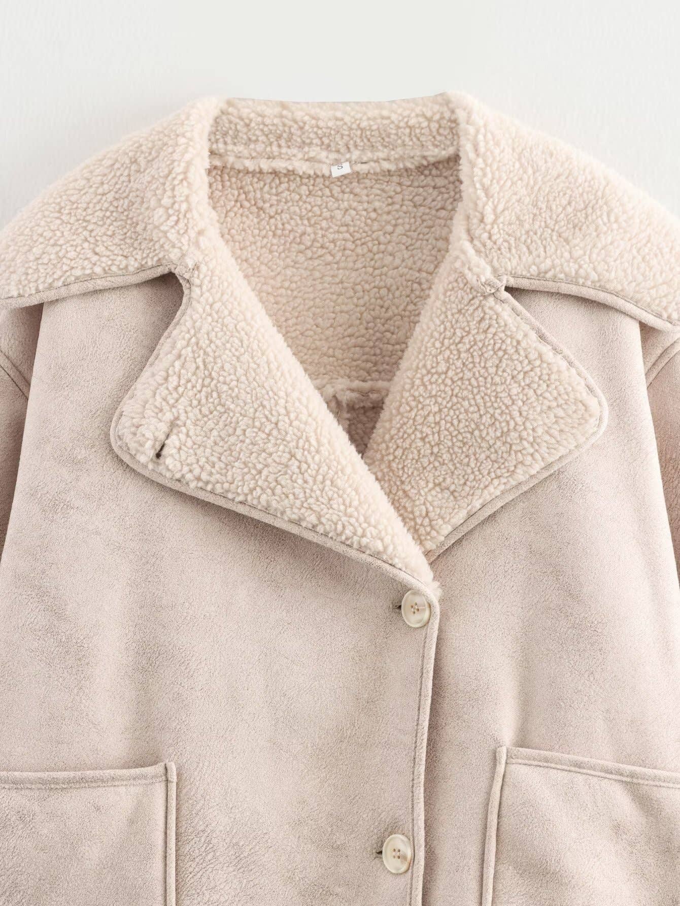 Fashionable fur one-piece loose thickened coat
