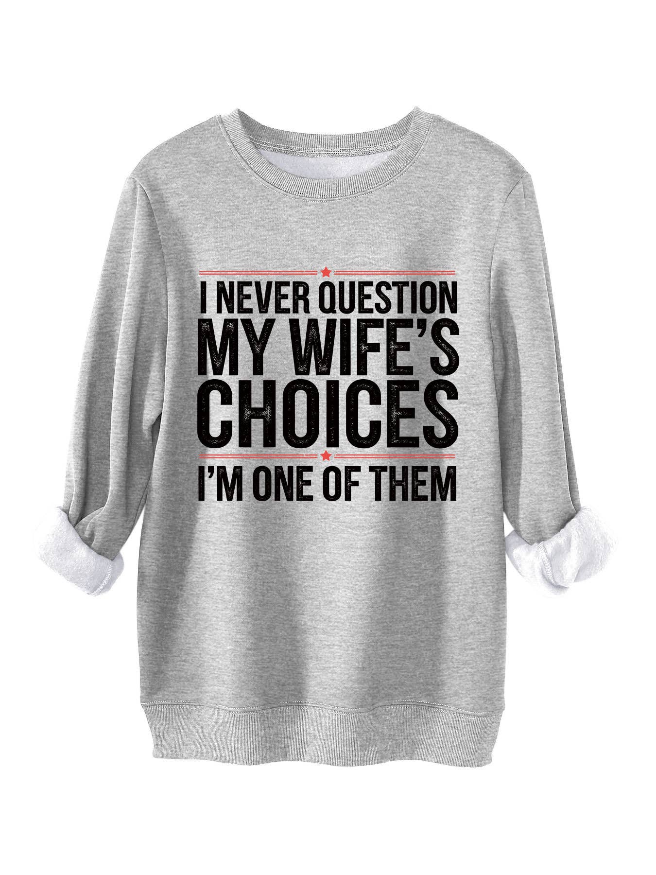 i never question printed thickened sweatshirt