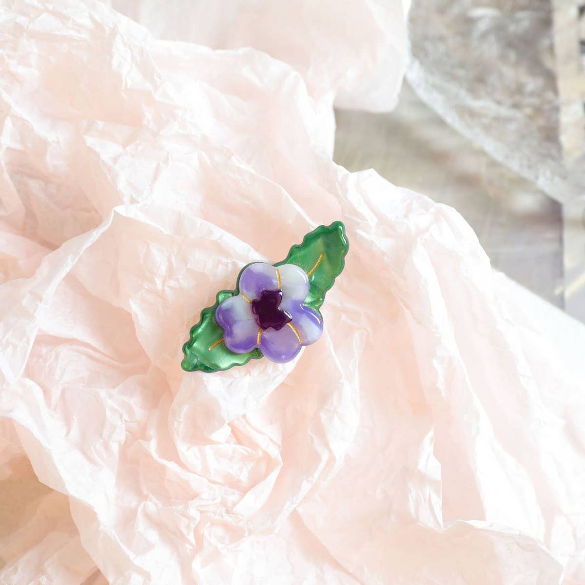 CWAHA4510_SMALL FRESH TULIP DAISY FOREST HAIR CLIP