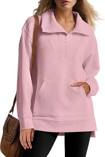 SOLID COLOR HALF ZIP LAPEL HEM IRREGULAR HOODIE