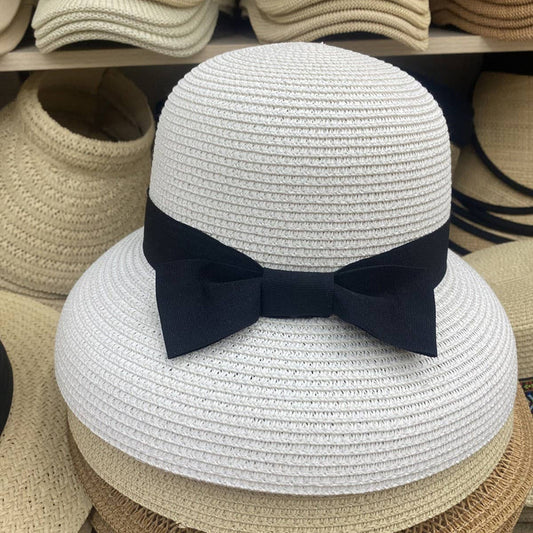 Summer outdoor fashion bow straw hat_CWAH3410