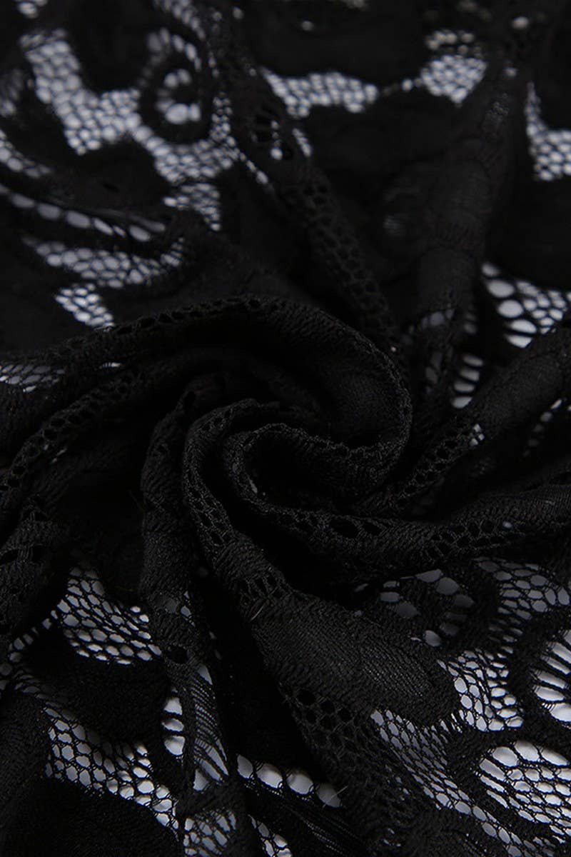 CWSPJ0225_LACE LONG SLEEVE JACQUARD HOME WEAR NIGHTDRESS