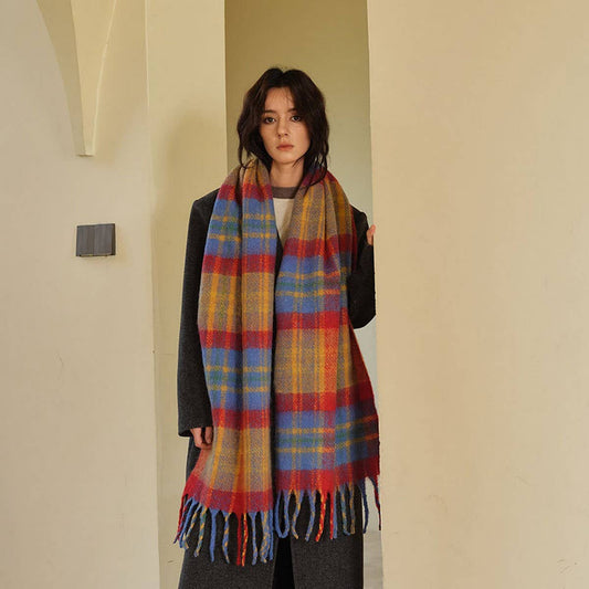 30% Wool Blend Plaid Scarf - Designer Winter Style_CWASC2370