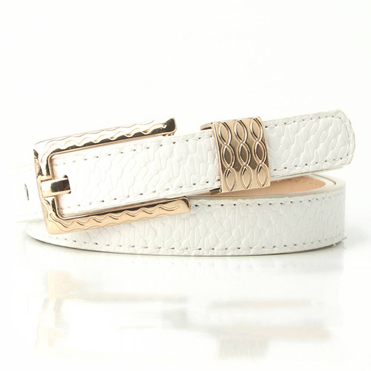 Versatile dopamine-colored women's thin belt