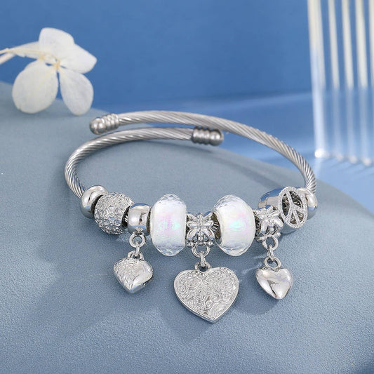 Durable Stainless Steel Adjustable Heart Bracelet