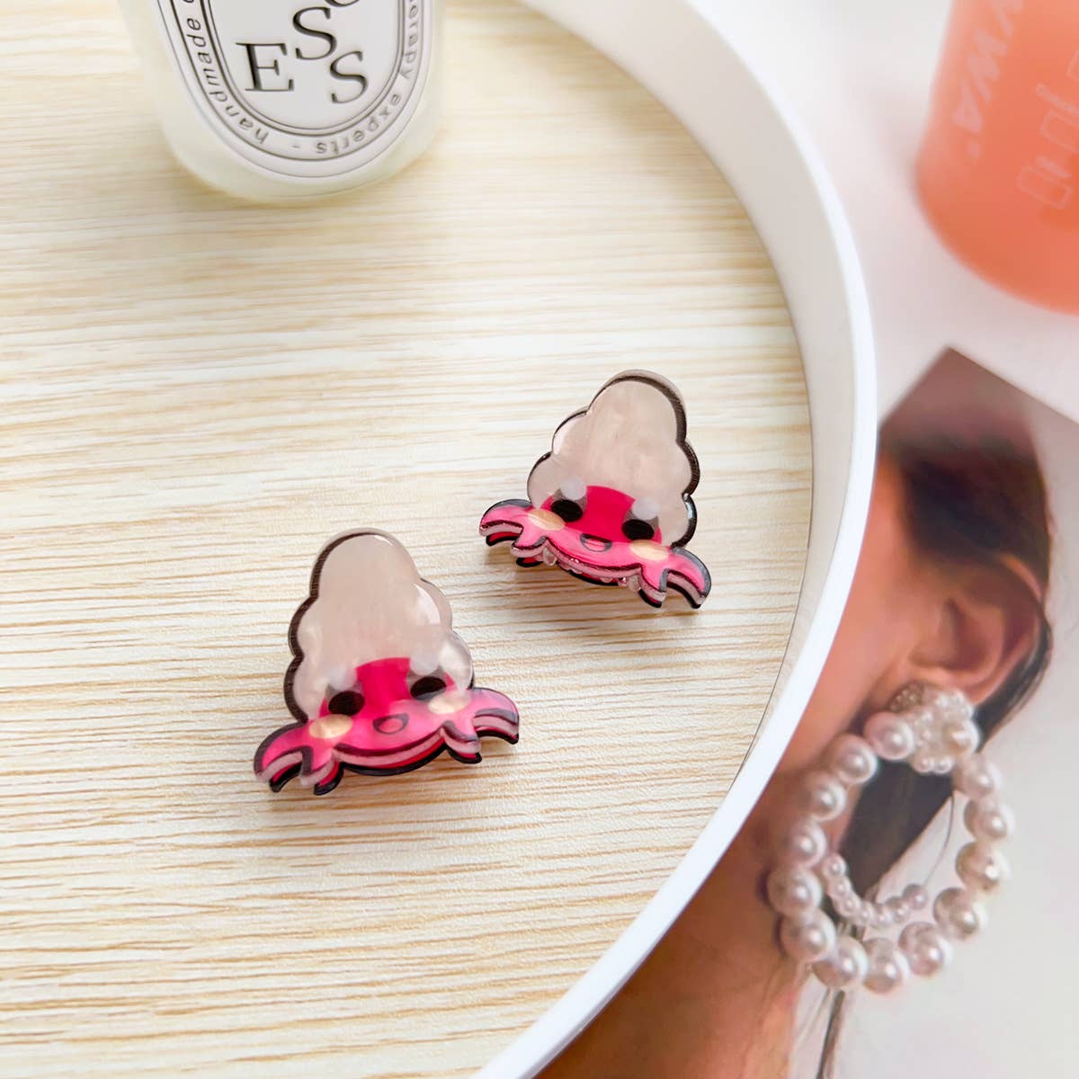 Q-version acrylic animal children's hair clips