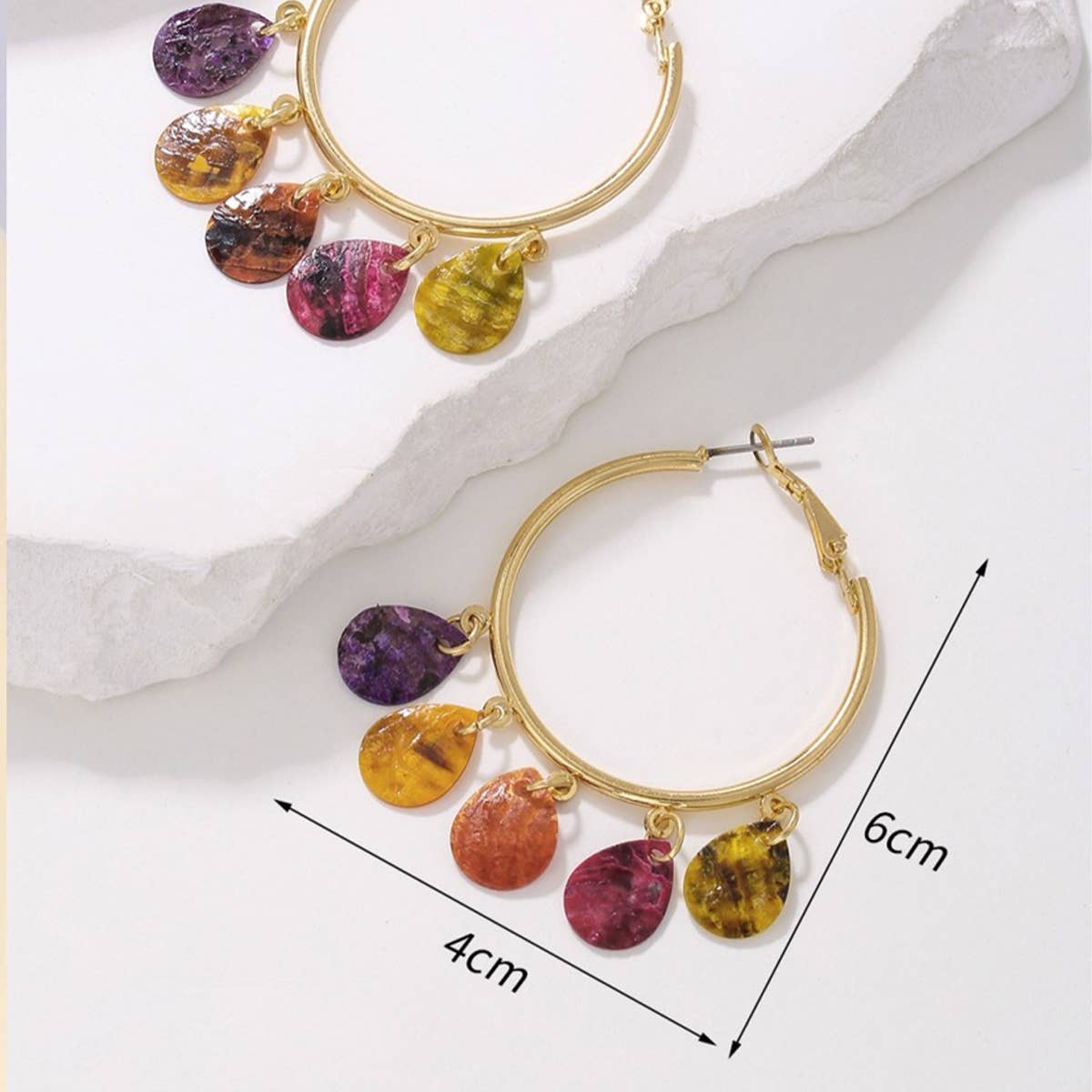 NEW SHELL BEADED PENDANT EARRINGS