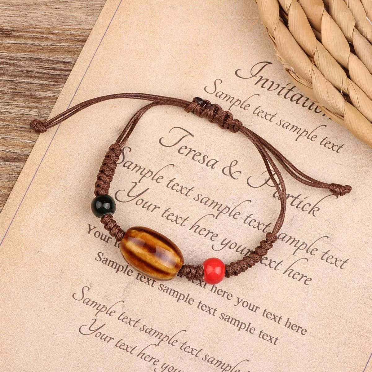 ETHNIC RETRO WOODEN BEADS ANCIENT STYLE BRACELET