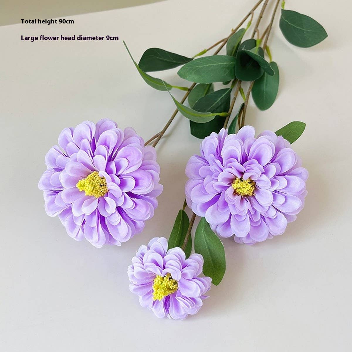 Faux Long-Stem Marigold Peony Flower for Decor