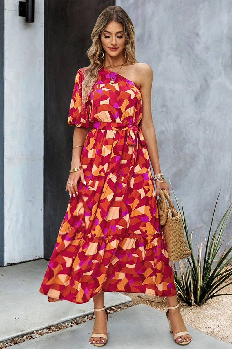 CWDMD4609_SUMMER ELEGANT ONE-SHOULDER MAXI DRESS