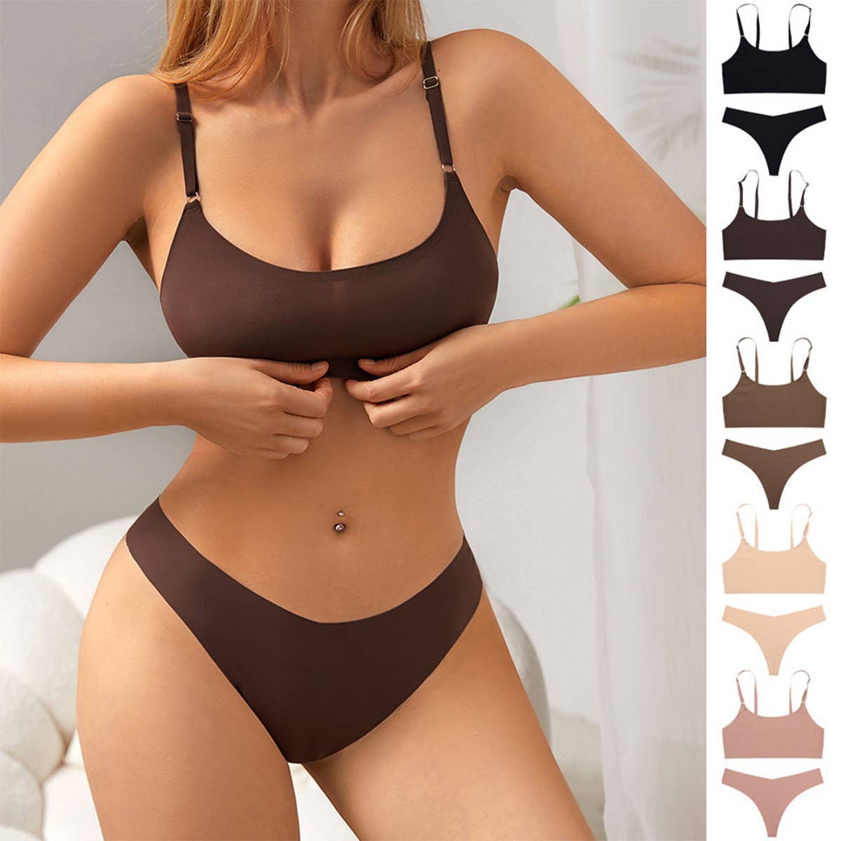 WOMEN PLUS SIZE T-UNDERWEAR BRA SET