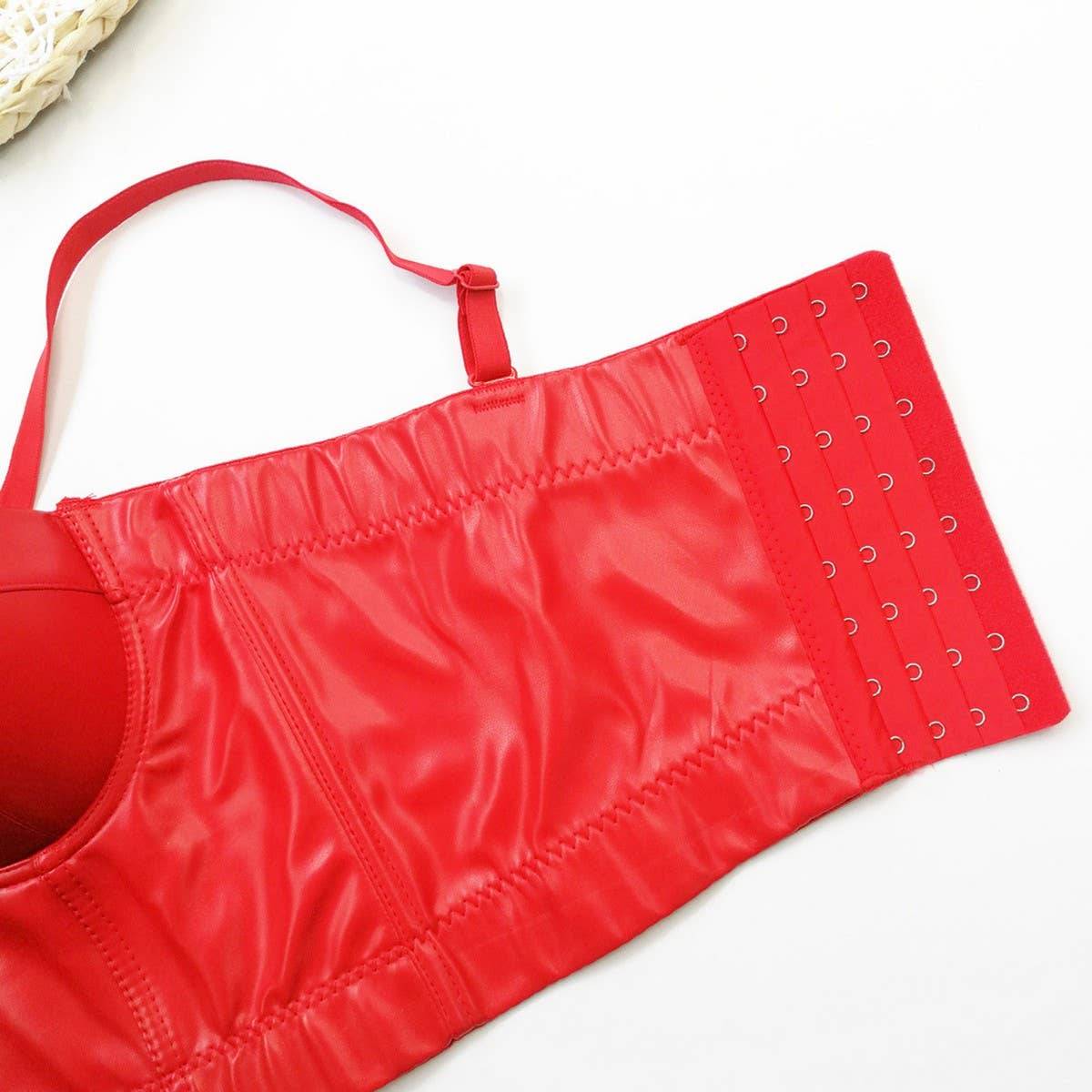 FAUX SHEEPSKIN SEXY GATHERED HERRINGBONE BRA