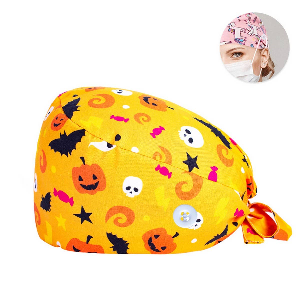 PRINTED SURGICAL CAP SCRUB CAP COTTON NURSE CAP_CWAH3378