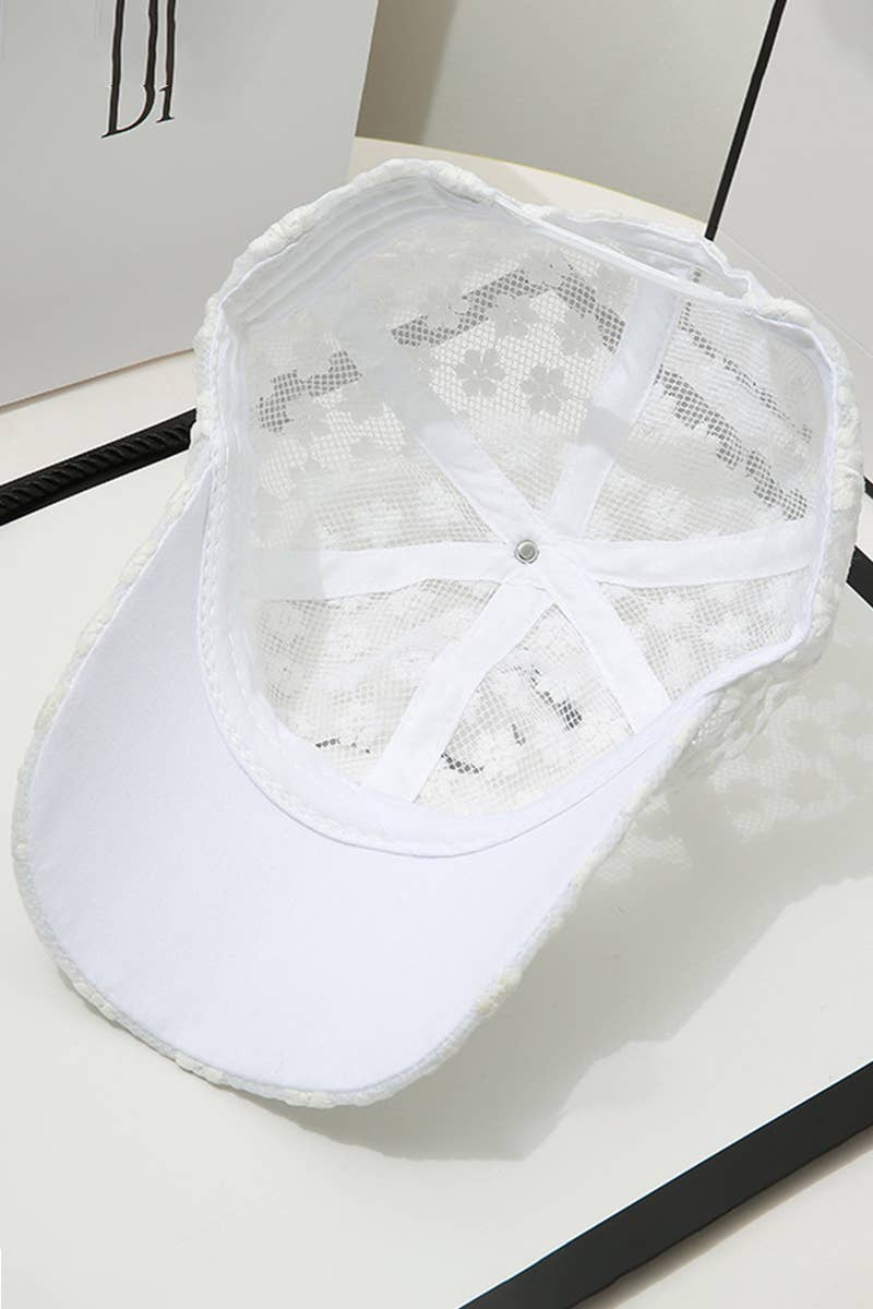 Summer Sun Hat, Lace Baseball Cap, Women¡¯s Floral CWAH0470