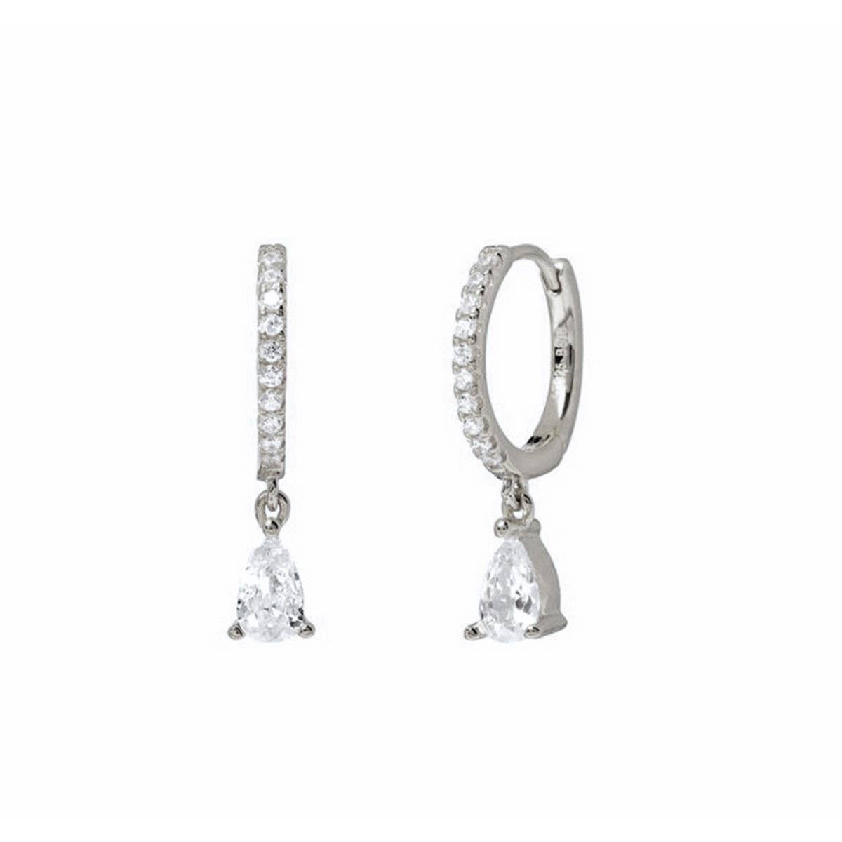 LIGHT LUXURY TEARDROP DIAMOND FRENCH EARRINGS
