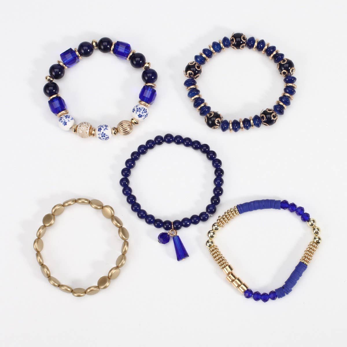 CWAJE05695_BOHO CRYSTAL PENDANT MULTI LAYER ELASTIC BRACELET