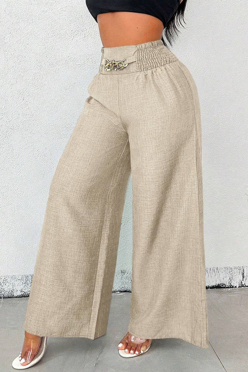 CWBLP1887_VINTAGE HIGH WAIST ELASTICATED WIDE LEG TROUSERS