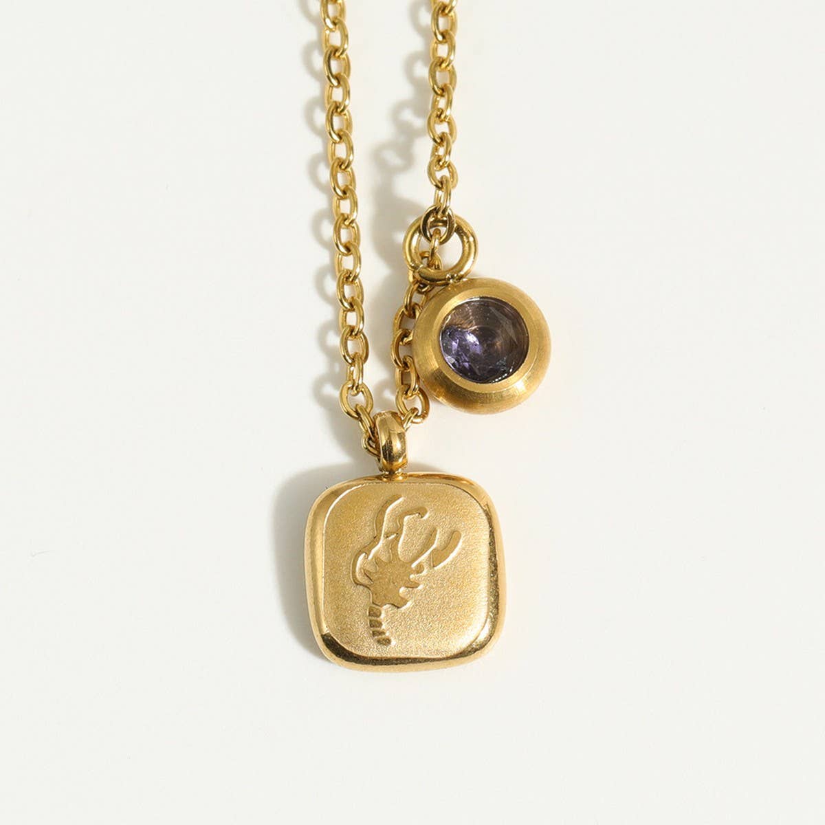 Vintage 12 Zodiac Sign Pendant Necklace