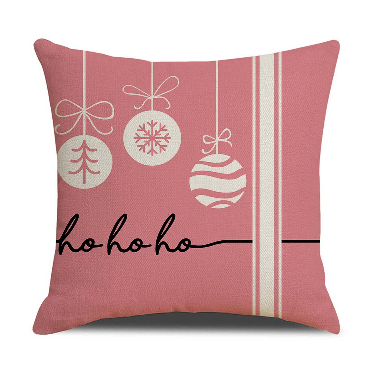 NEW PINK CARTOON CHRISTMAS LINEN PILLOWCASE